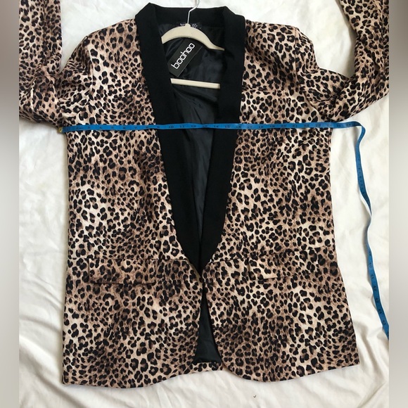 BOOHOO LEOPARD PRINT BLAZER JACKET - Picture 7 of 10